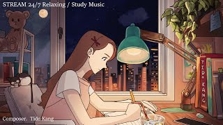 🔴Relaxing Study Music 24/7🎵Deep Concentration, Healing Sleep Music &  Rain ASMR