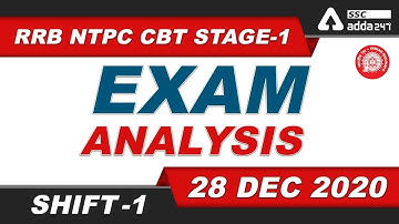 RRB NTPC Exam Analysis 1st Shift 28 December 2020 | NTPC Question Paper & Review