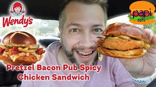 Wendy's Pretzel Bacon Pub Spicy Chicken Sandwich - New and Improved! - Review