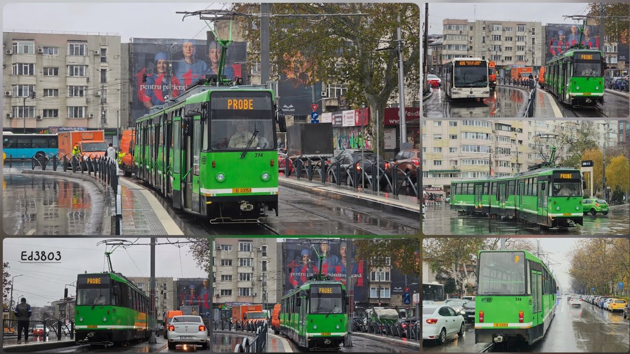 V3A-93-PPC #314 efectuând PROBE pe strada Barbu Văcărescu | București; Linia 5 | 28 noiembrie 2025 