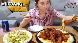 리얼먹방:) 치즈등갈비 만들기 ★ ft. 양상추 샐러드, 맥주ㅣSpicy Cheese Back RibsㅣREAL SOUNDㅣASMR MUKBANGㅣEATING SHOWㅣ