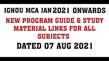IGNOU MCA PGDCA NEW PATTERN COURSES MATERIAL AND PROGRAM GUIDE FROM 2021 ONWARDS