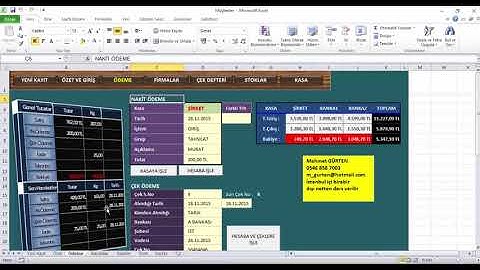29 Excel Ders Cari Hesap Stok Kasa ve Çek Takibi
