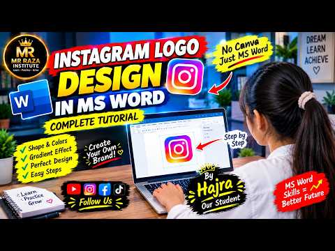 Instagram Logo Design in MS Word 🔥 | Easy Step-by-Step Tutorial for Beginners! #YouTubeTutorial