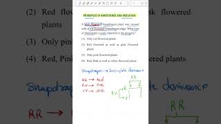 NEET Biology MCQ, Principles of inheritance and variation, Botany MCQ,12th NCERT Biology
