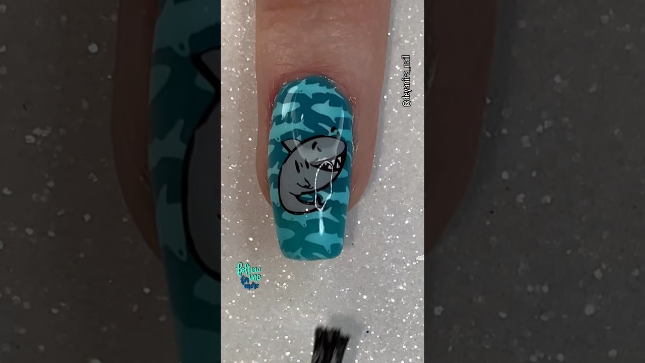 Shark Nail Art Tutorial 🦈 