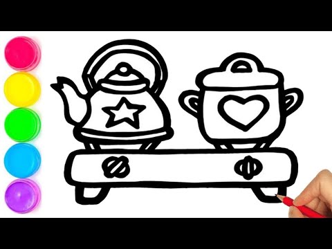 Princess Kitchen Drawing For Kids, Rainbow Drawing For Toddlers, Baby Toys  Drawing, Art - YouTube