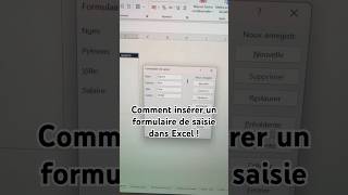 Comment insérer un formulaire de saisie dans Excel ! #excel #exceltips #viral