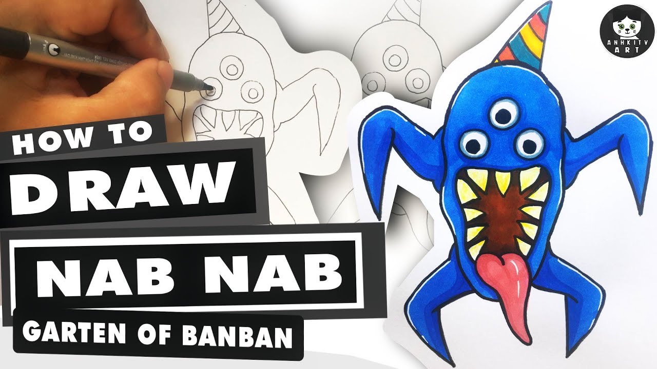 HOW TO DRAW New Character from Garten of Banban 2, NABNAB, The Twisted  One ‎@amandadrawings em 2023