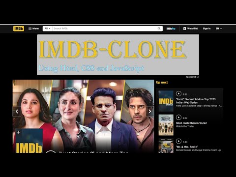 IMDB clone using Html, Css and JavaScript #html #css #project #webdevelopment