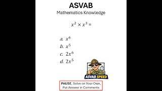 ASVAB Speed: Mathematics Knowledge Question #8 (60 seconds)