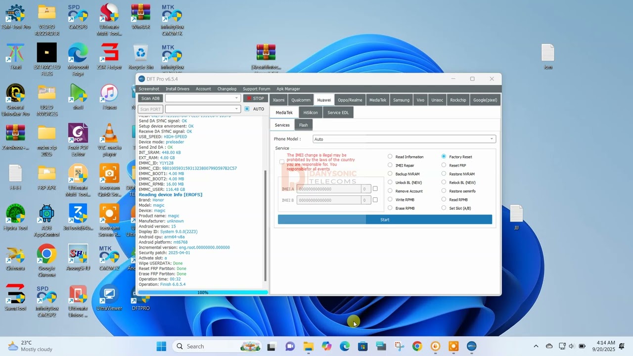 HONOR X6C ANDROID 15 MTK WIPE AND FRP BY DFT PRO