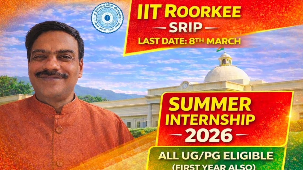 IIT Roorkee SPARK Summer Internship 2026 | Last Date March 8 | UG/PG & 1st Year Eligible