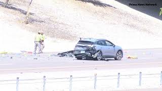Gilbert - Fatal three-vehicle crash shut down the westbound lanes of Loop 202 Santan