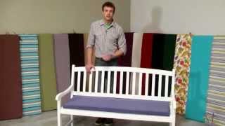 Coral Coast 55 x 18 Outdoor Bench and Swing Cushion - Product Review Video For more details or to shop this Coral Coast 55 x 18 Outdoor Bench and Swing Cushion, visit Hayneedle at http://www.hayneedle.