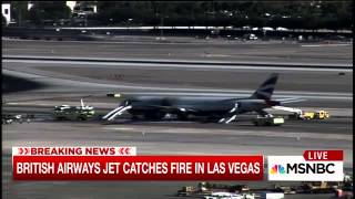 British Airways jet catches fire in Las Vegas