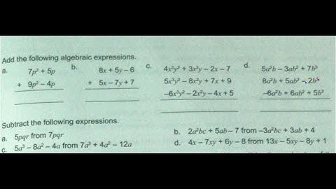 Addition Subtraction Algebraic Expressions | class 7 class 8 class 9 | Vertical Horizontal Method