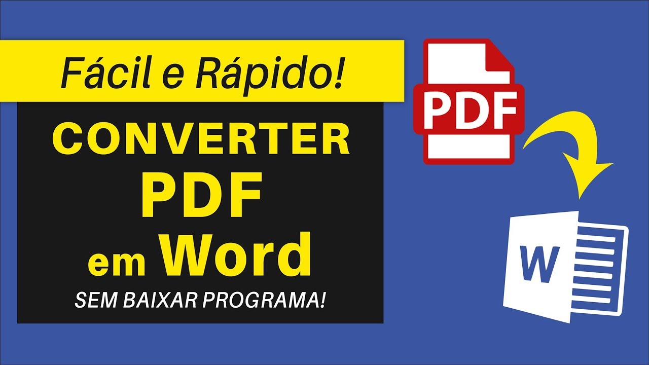 Conversor de pdf para word gratuito em portugues