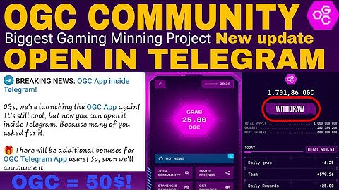 OGC Tokan Mining New Update | How to Login OGC Network in Telegram App Mine Fast