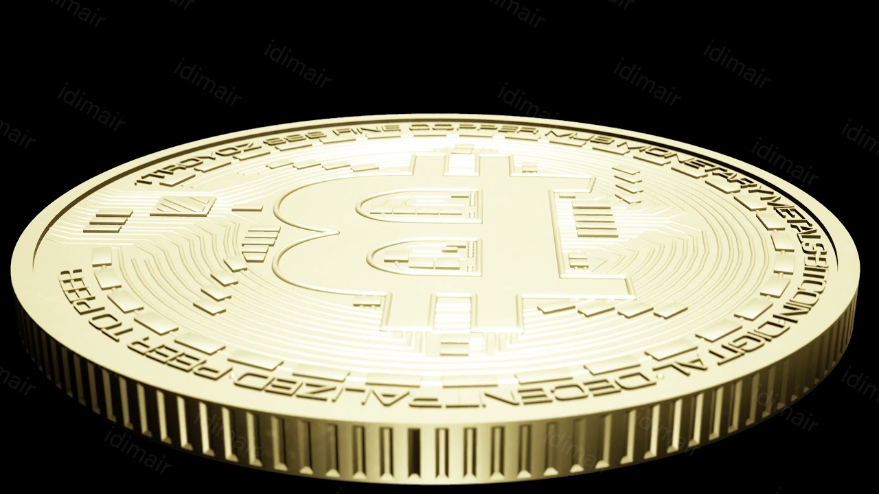 Bitcoin Crypto Coin Rotation 3D render Loop Animation 4K
