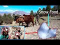 dharme brother &amp; his wife eating SNOW FOOD while  helping to a villager || Ploughing farm field ||