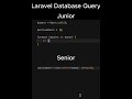 Laravel Database Query: Junior vs Senior Developer 🚀  #coding #databaseconcepts #shorts