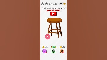 #Shorts Brain Dom Game Challenge 2022 | level 55 | Stool is not stable, please fix it!