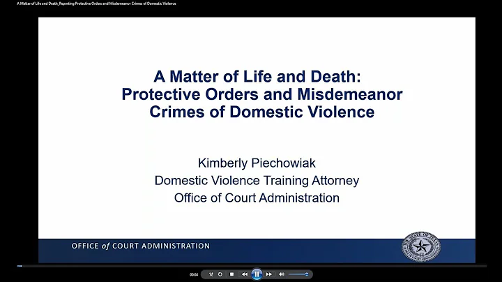 A Matter of Life and Death Reporting Protective Orders and Misdemeanor Crimes of Domestic Violence