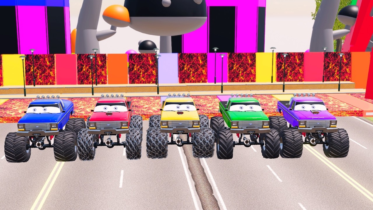 FS22 Extreme Cliff Challenge–Police Jeep Rubicon Pickups vs Impossible Color Bridge-Win or Fail! #14