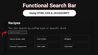 Search Bar Using JavaScript | Working Search Bar with HTML CSS & JAVASCRIPT | Web Designing Tutorial