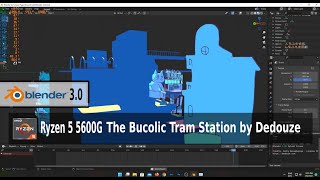 AMD Ryzen 5 5600G VEGA 7, Blender 3D Animation Grease Pencil Tram Station, FPS on screenshot 5