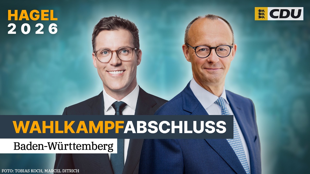 LIVE: Spitzenkandidat Manuel Hagel und Bundeskanzler Friedrich Merz – Baden-Württemberg