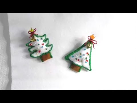 クリスマスツリーのブローチの作り方 How To Make A Christmas Tree Brooch Youtube