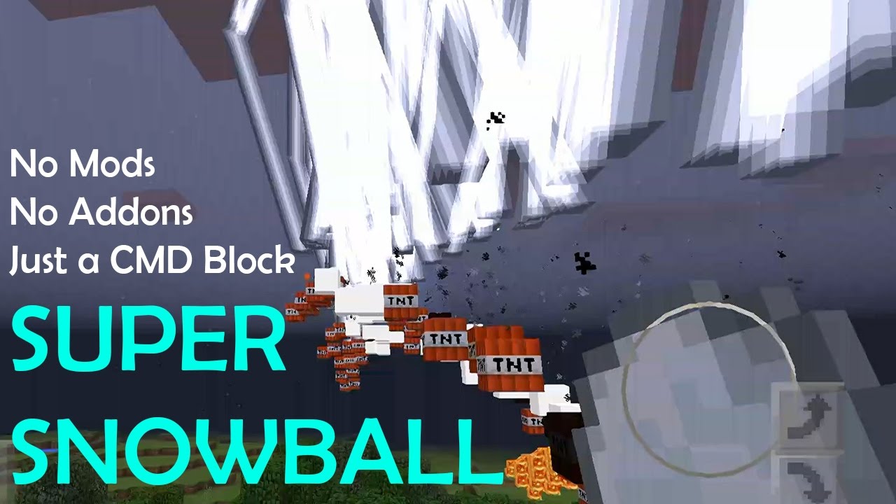 SUPER SNOWBALL trick with command block in Minecraft PE 