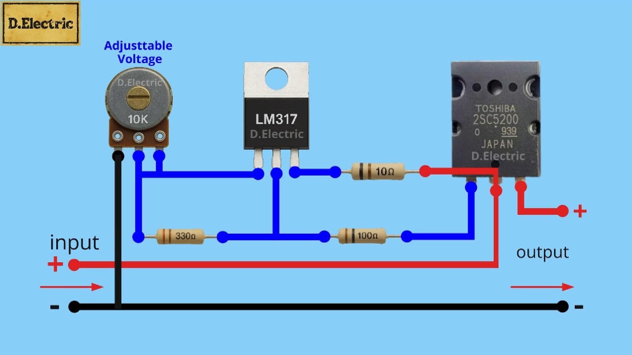 High Current Adjustable Power Supply with LM317 + 2SC5200 | Powerful DIY Voltage Regulator