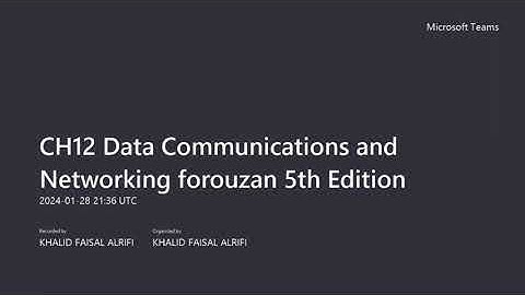 CH12 Data Communications and Networking forouzan 5th Edition