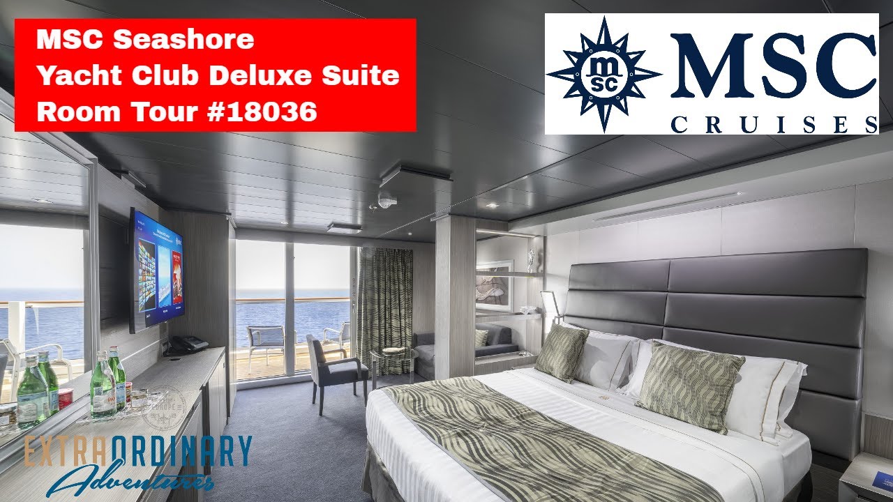 Yacht Club Deluxe Suite Room Tour On Msc Seashore Cabin Youtube