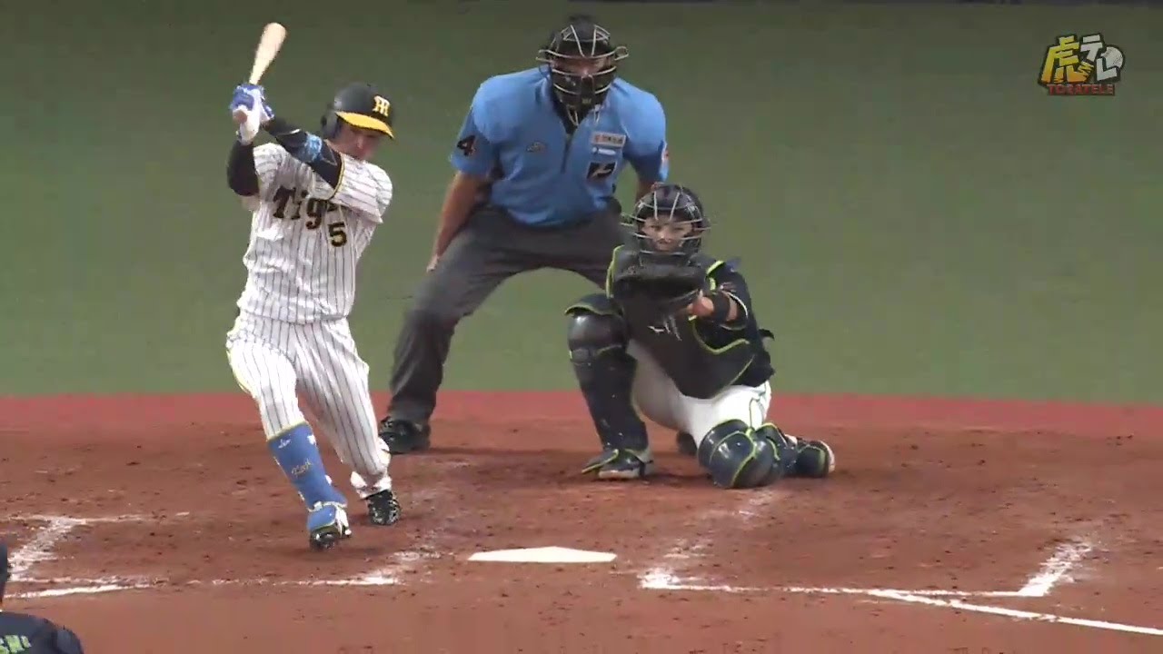 取り返す】5回裏、 #近本光司 選手がショート2点タイムリーヒット