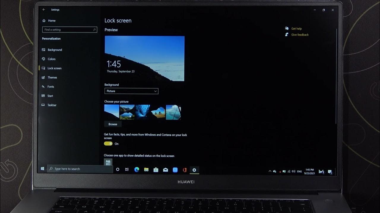 How to Change Lockscreen Wallpaper in Huawei MateBook D15? YouTube