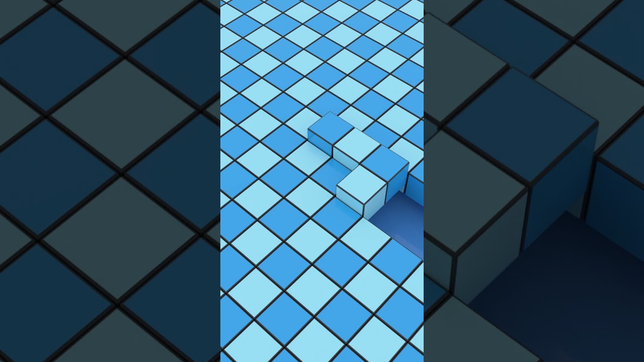 L Blocks Form Frosty Checkerboard Pattern Endless Loop