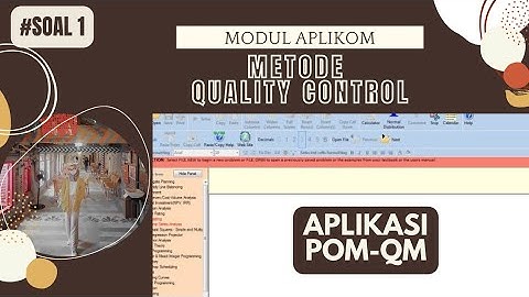 MODUL | Aplikom Metode Quality Control Aplikasi POM-QM For Windows | Soal 1