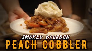 Smoked Bourbon Peach Cobbler on the #Traeger