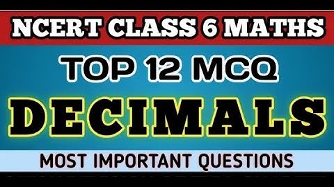 Extra questions || class 6 Maths chapter 8 || Test yourself || important || Decimals || Mcq question