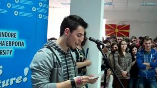 Poetry Reading by Veton Jonuzi at the Language Fair SEE-U