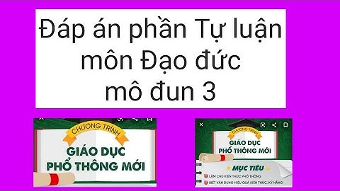 Đáp án phần Tự luận mô đun 3 môn Đạo đức