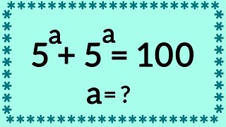 Brazil | A Nice Olympiad Math Exponential Problem | Find the value of a?? |