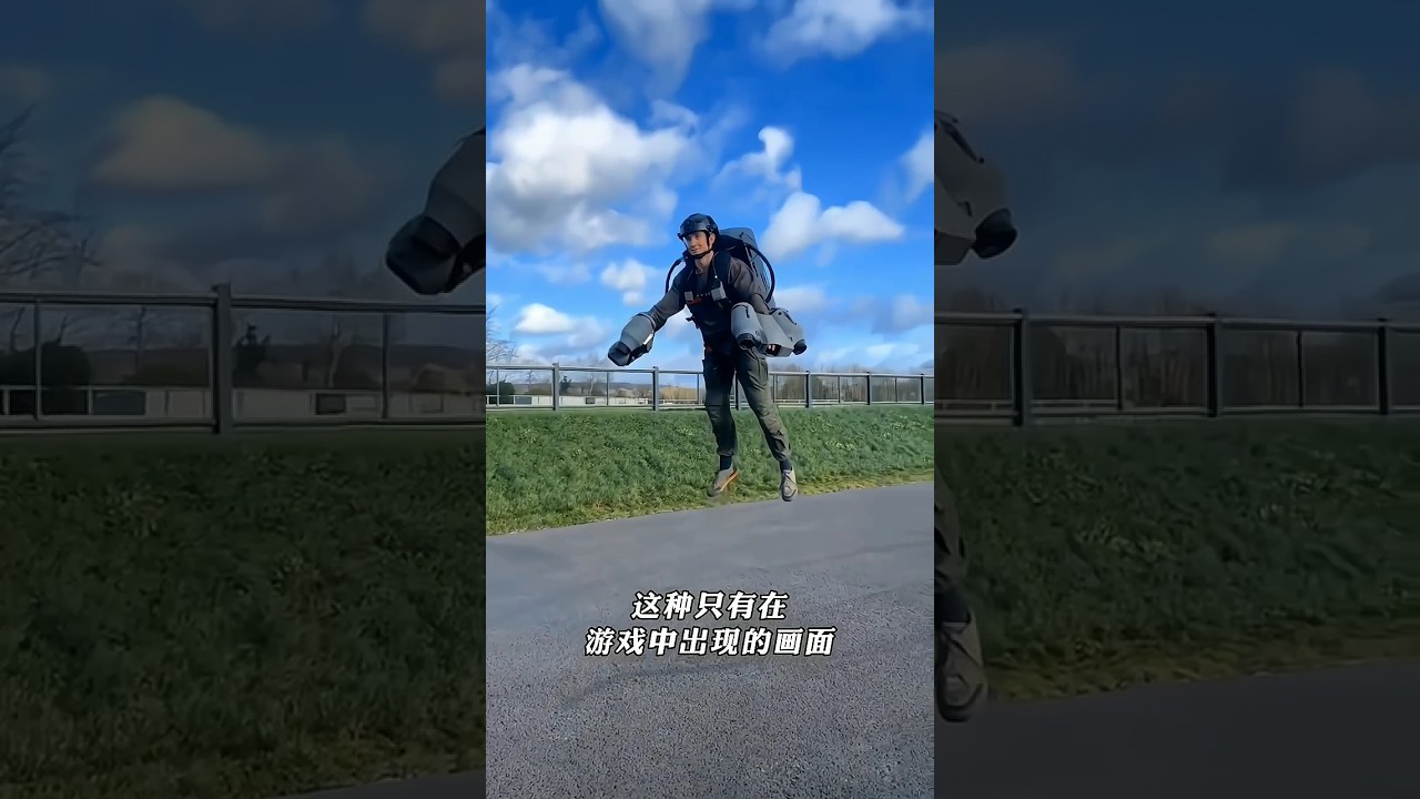 flying jetpack amazing 😱😱man in the sky