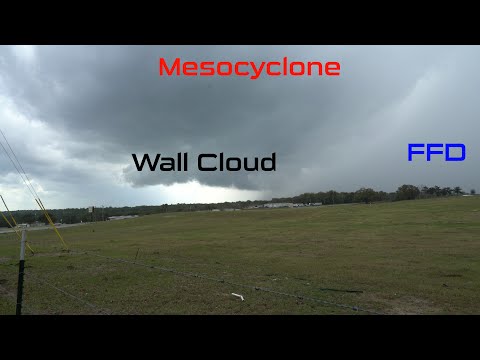 Wall Cloud, Lightning, and Small Hail from Florida Supercell 4K