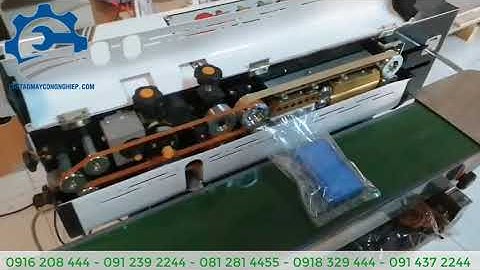 Máy hàn miệng túi liên tục thổi khí - Máy ép miệng túi hút chân không có in date