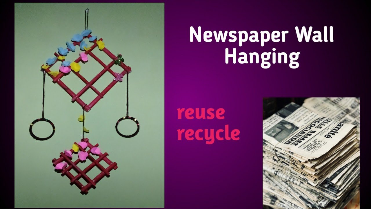 Newspaper Wall Hanging DIY Wall Decoration Ideas with Newspaper